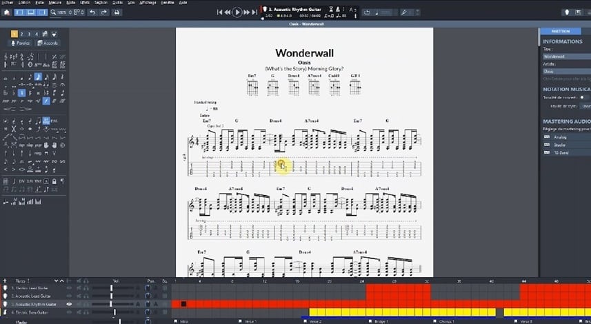 Guitar Pro Tab Wonderwall La Guitare avec Alexandre